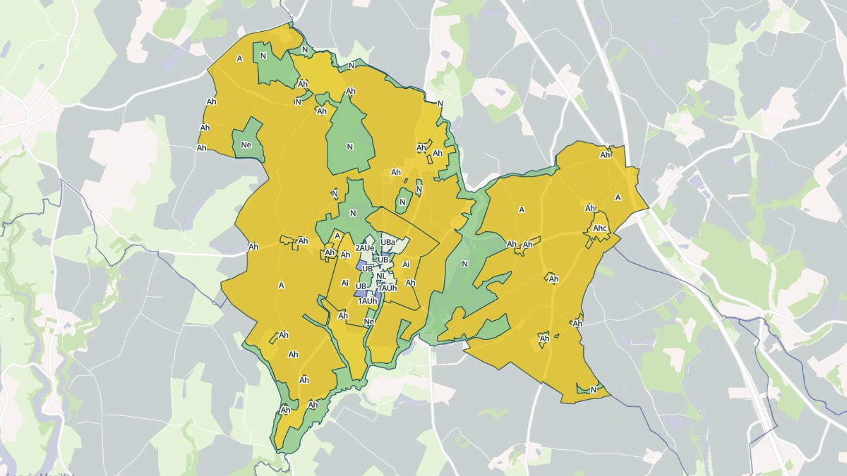 Aperçu cartographique de Les Pineaux, centré sur la commune