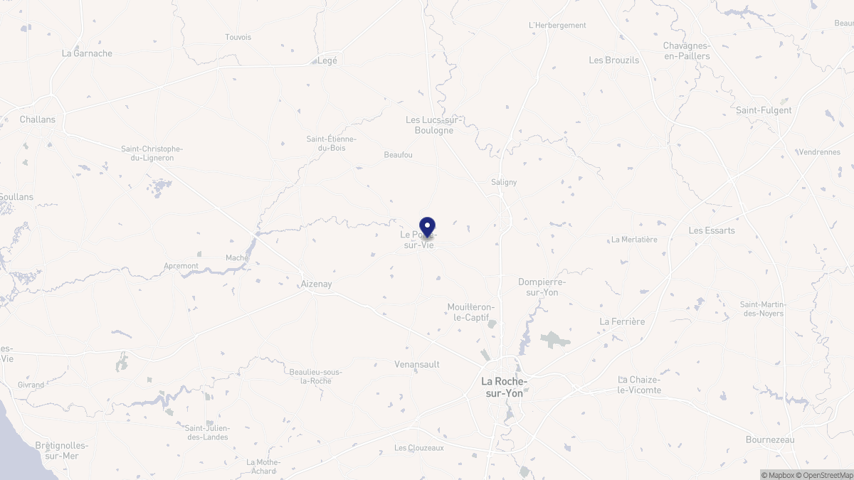 Aperçu cartographique de Le Poiré-sur-Vie, centré sur la commune