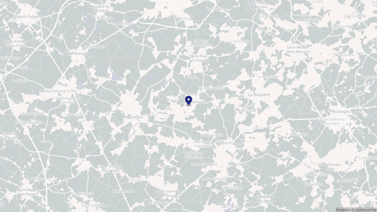 Aperçu cartographique de Rochetrejoux, centré sur la commune