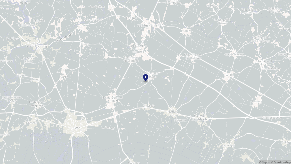 Aperçu cartographique de Saint-Aubin-la-Plaine, centré sur la commune