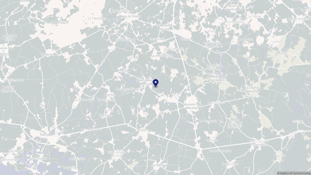 Aperçu cartographique de Saint-Avaugourd-des-Landes, centré sur la commune