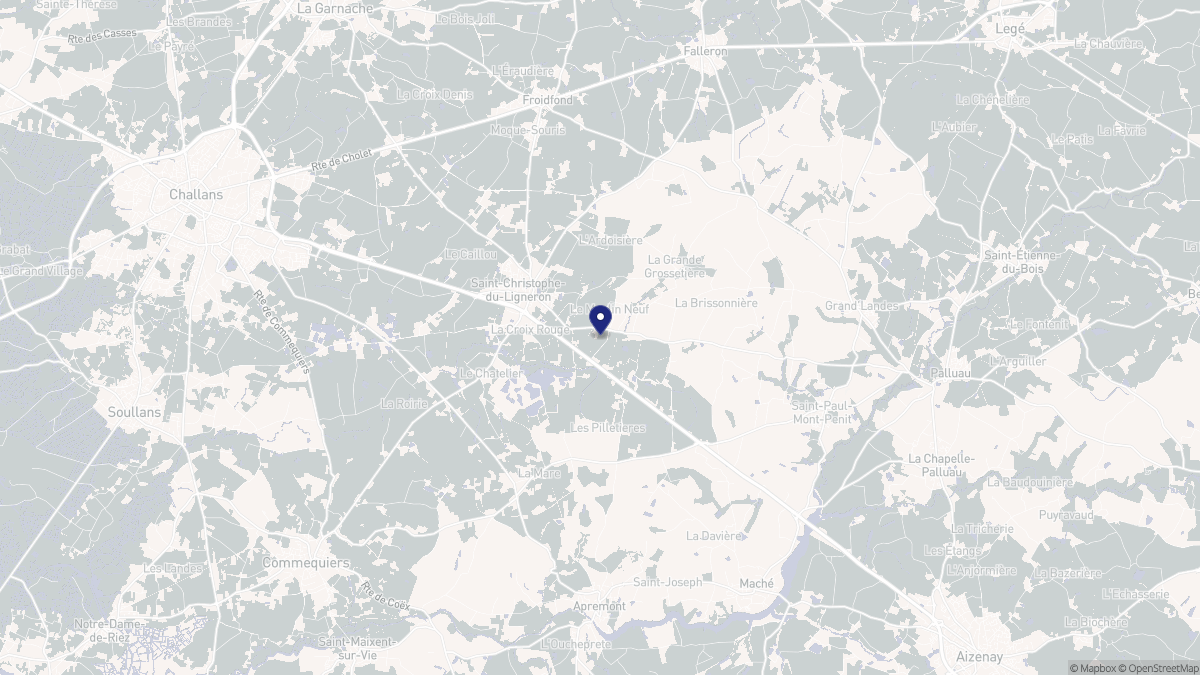 Aperçu cartographique de Saint-Christophe-du-Ligneron, centré sur la commune