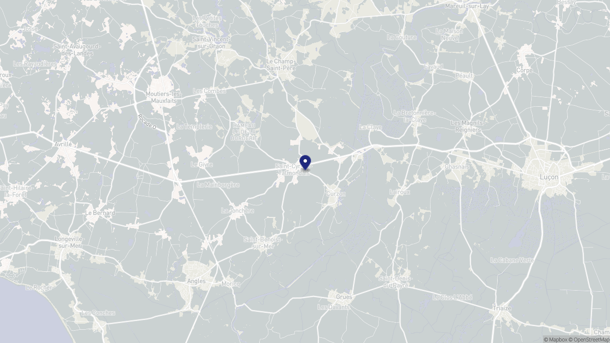 Aperçu cartographique de Saint-Cyr-en-Talmondais, centré sur la commune