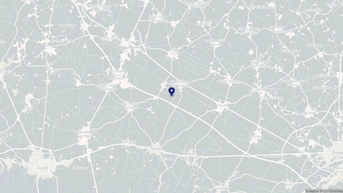 Aperçu cartographique de Saint-Étienne-de-Brillouet, centré sur la commune
