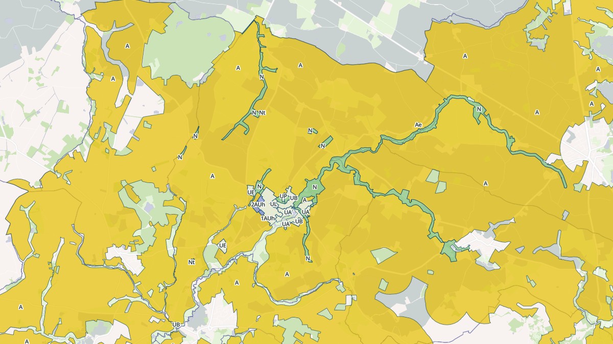 Aperçu cartographique de Saint-Étienne-du-Bois, centré sur la commune