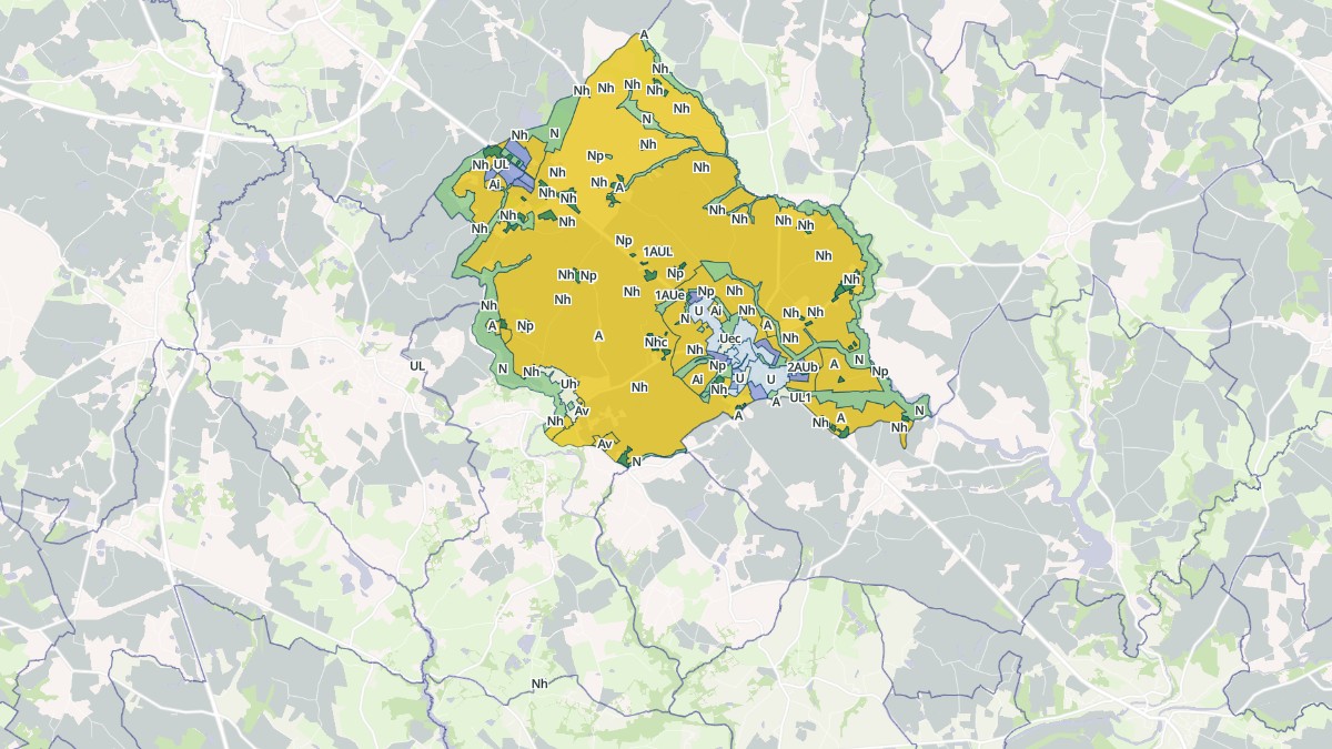 Aperçu cartographique de Rives de l'Yon, centré sur la commune