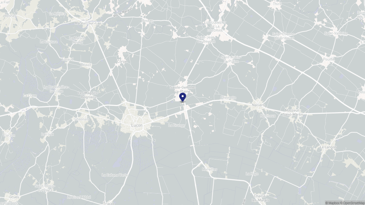Aperçu cartographique de Sainte-Gemme-la-Plaine, centré sur la commune