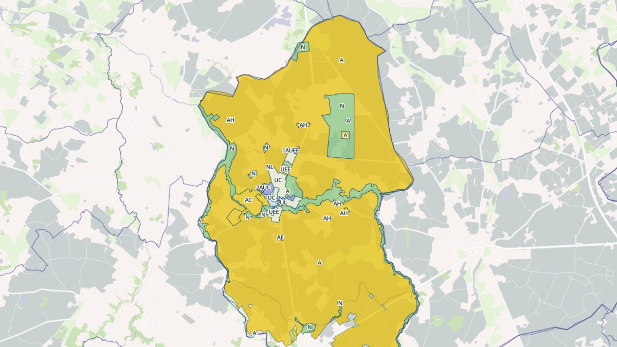 Aperçu cartographique de Saint-Philbert-de-Bouaine, centré sur la commune