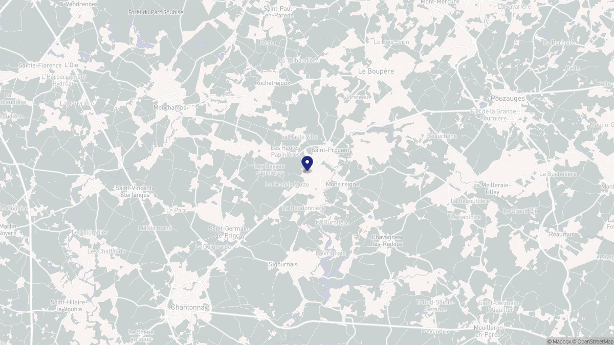 Aperçu cartographique de Saint-Prouant, centré sur la commune