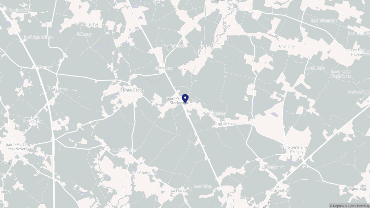 Aperçu cartographique de Saint-Vincent-Sterlanges, centré sur la commune