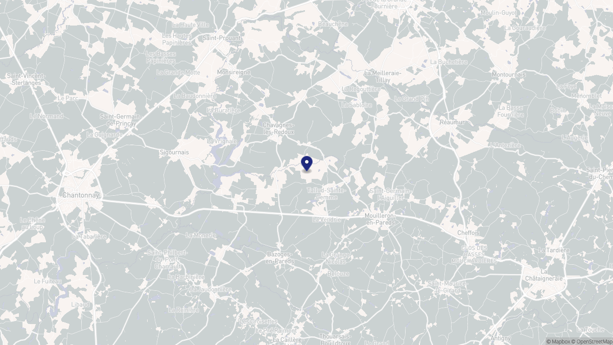 Aperçu cartographique de Tallud-Sainte-Gemme, centré sur la commune