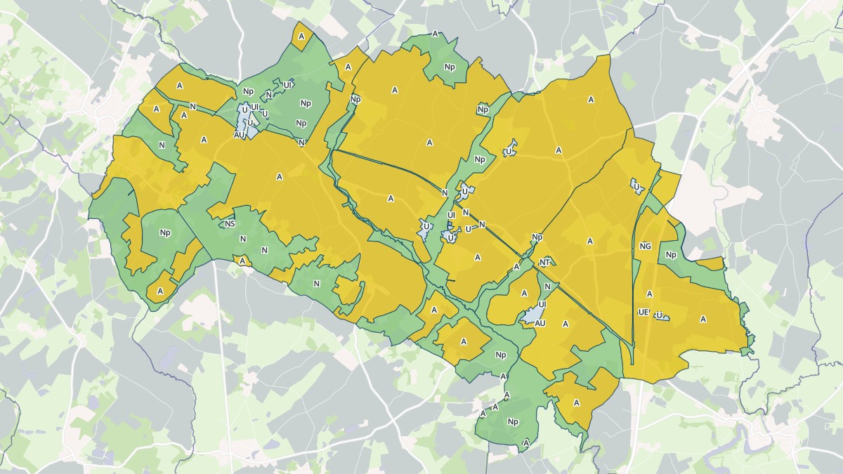 Aperçu cartographique de Rives-du-Fougerais, centré sur la commune
