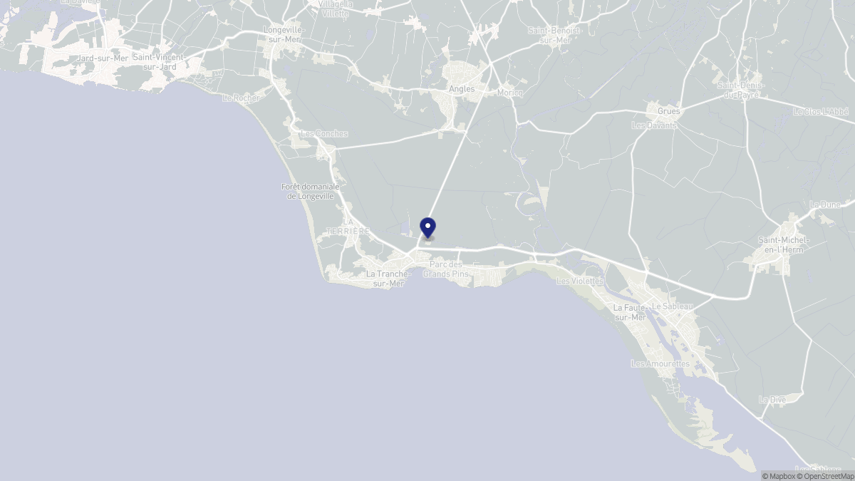 Aperçu cartographique de La Tranche-sur-Mer, centré sur la commune
