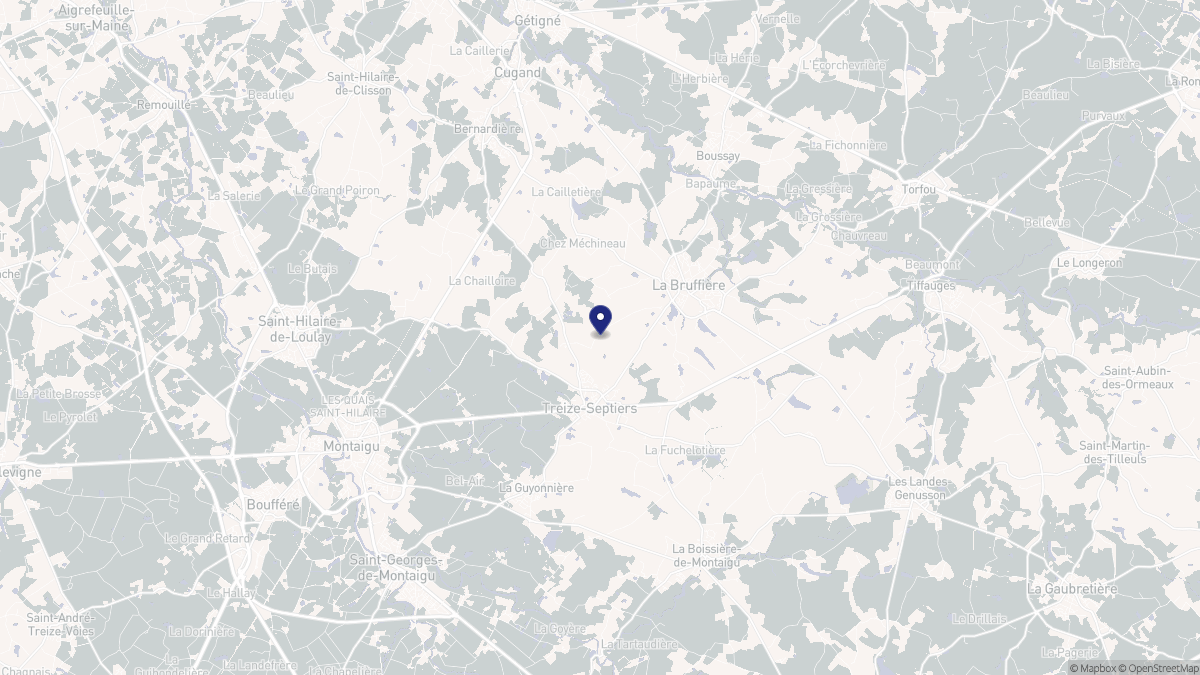 Aperçu cartographique de Treize-Septiers, centré sur la commune