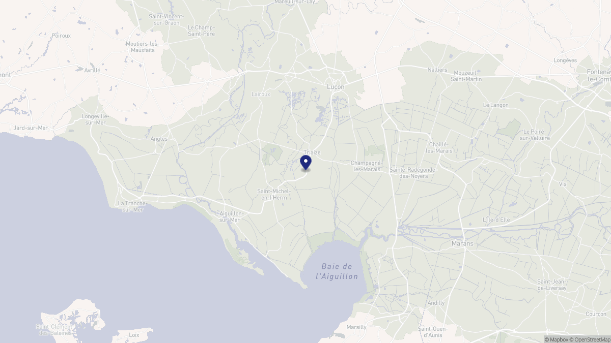 Aperçu cartographique de Triaize, centré sur la commune