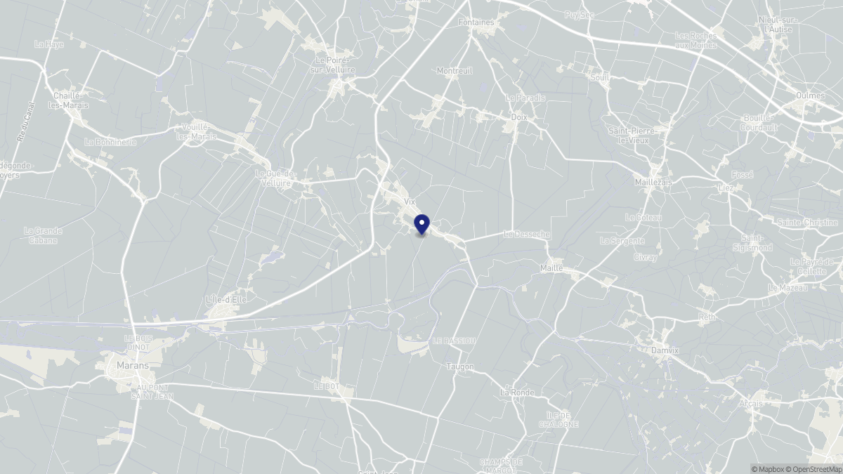 Aperçu cartographique de Vix, centré sur la commune