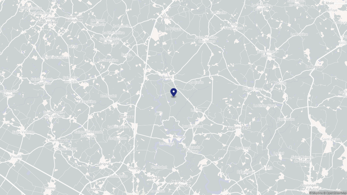 Aperçu cartographique de Vouvant, centré sur la commune