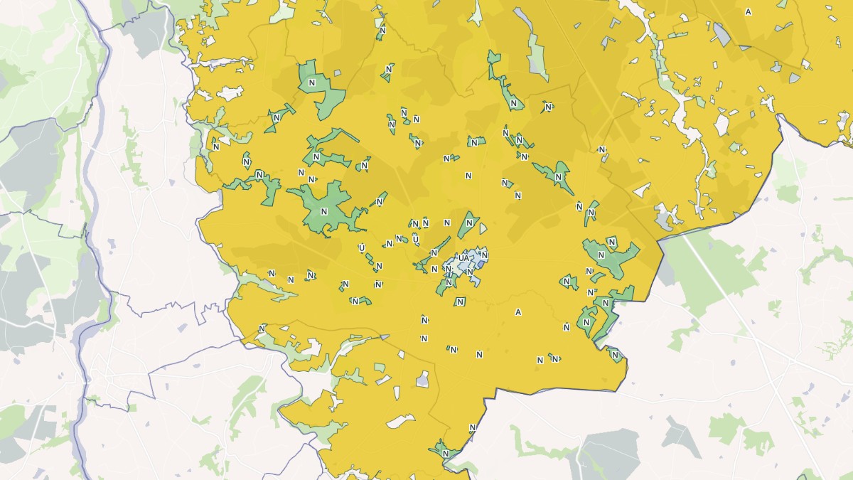 Aperçu cartographique de Adriers, centré sur la commune