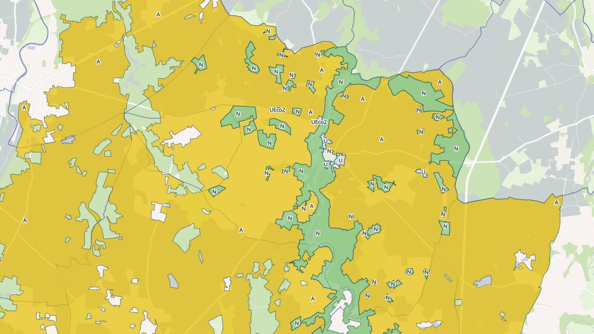 Aperçu cartographique de Béthines, centré sur la commune
