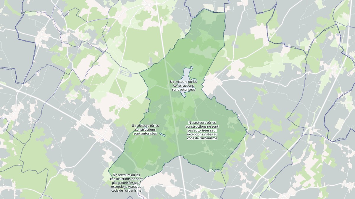 Aperçu cartographique de Bournand, centré sur la commune