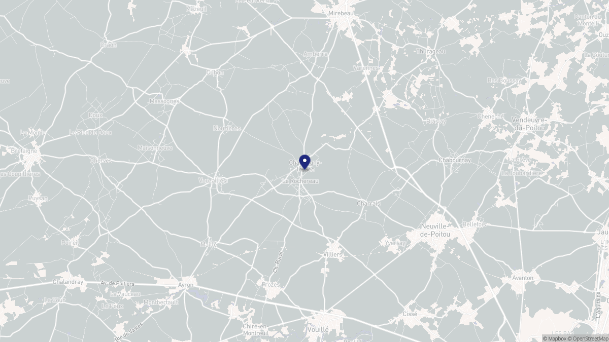 Aperçu cartographique de Champigny en Rochereau, centré sur la commune