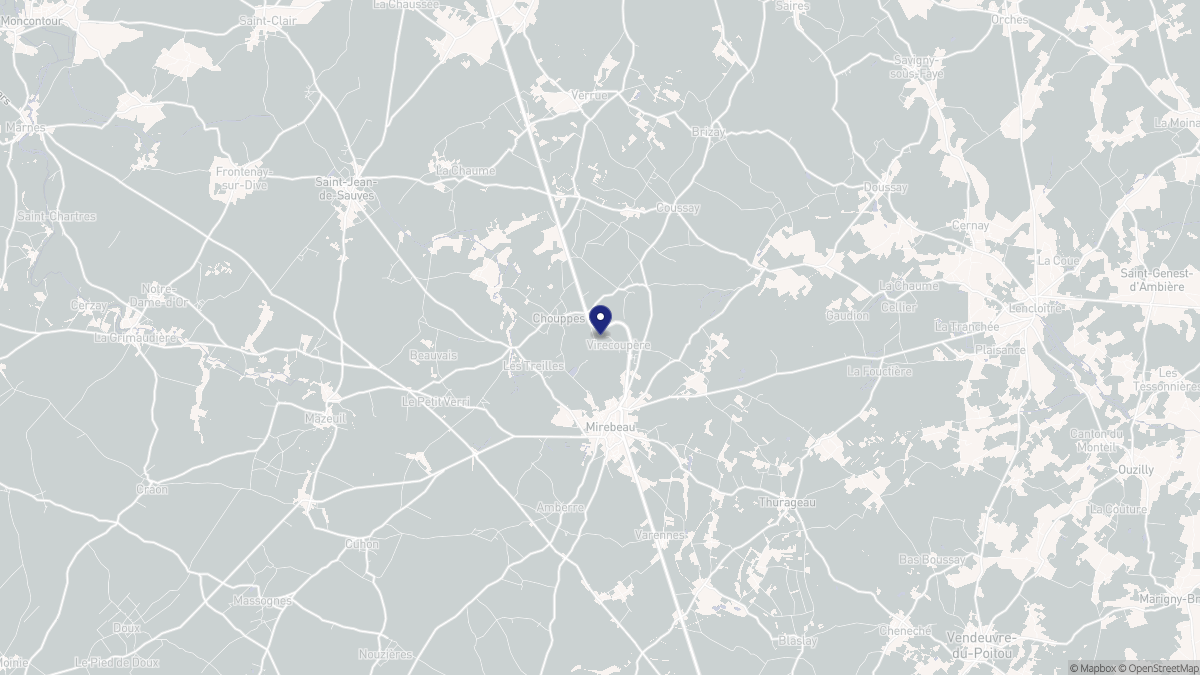 Aperçu cartographique de Chouppes, centré sur la commune
