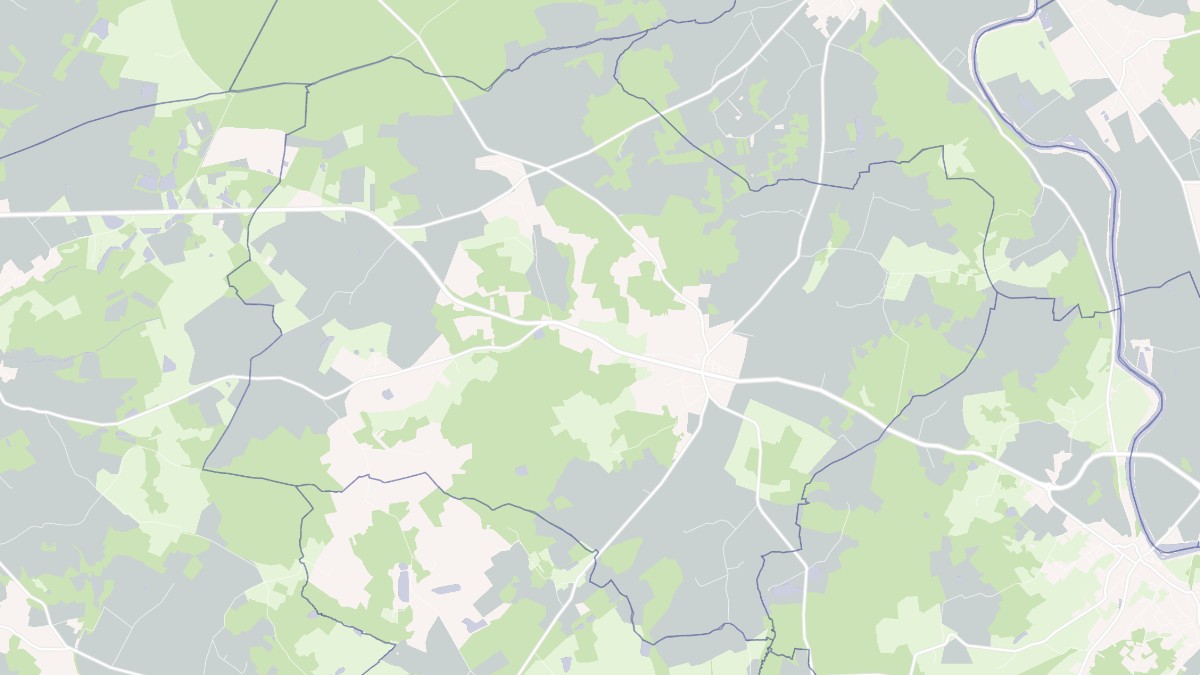 Aperçu cartographique de Coussay-les-Bois, centré sur la commune