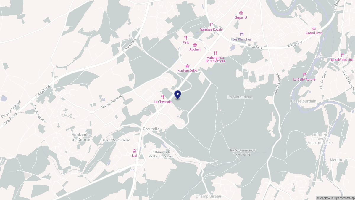 Aperçu cartographique de Croutelle, centré sur la commune