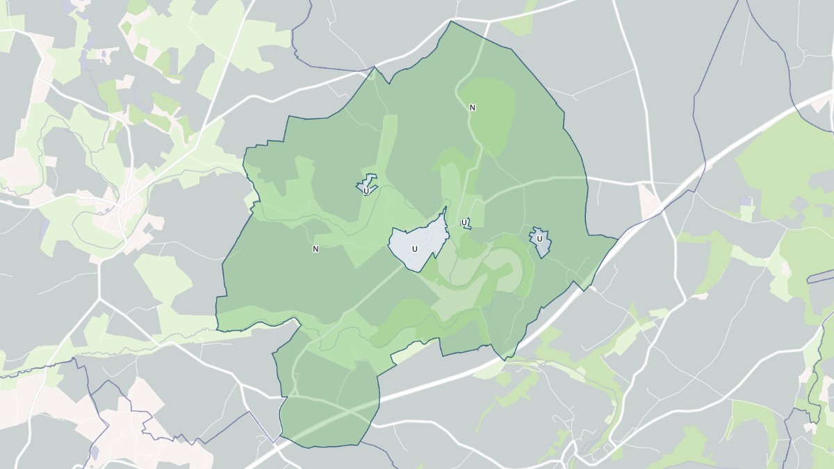 Aperçu cartographique de Curzay-sur-Vonne, centré sur la commune