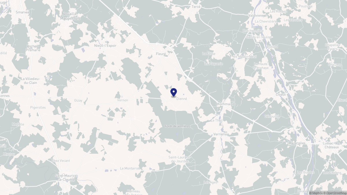 Aperçu cartographique de Dienné, centré sur la commune
