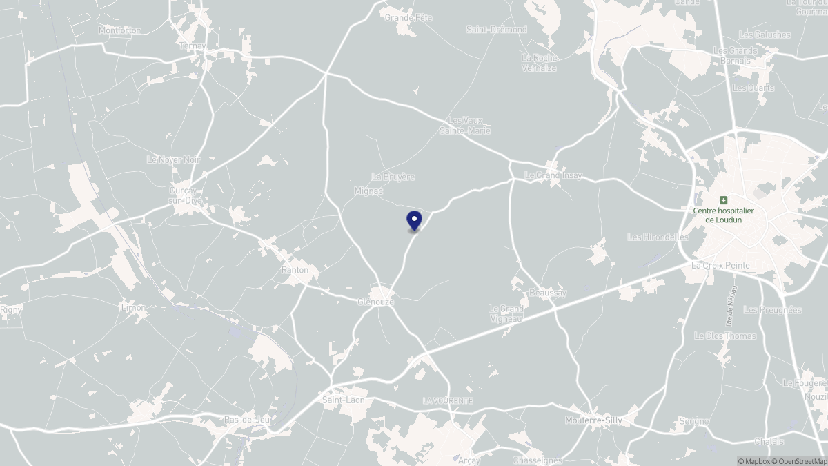 Aperçu cartographique de Glénouze, centré sur la commune