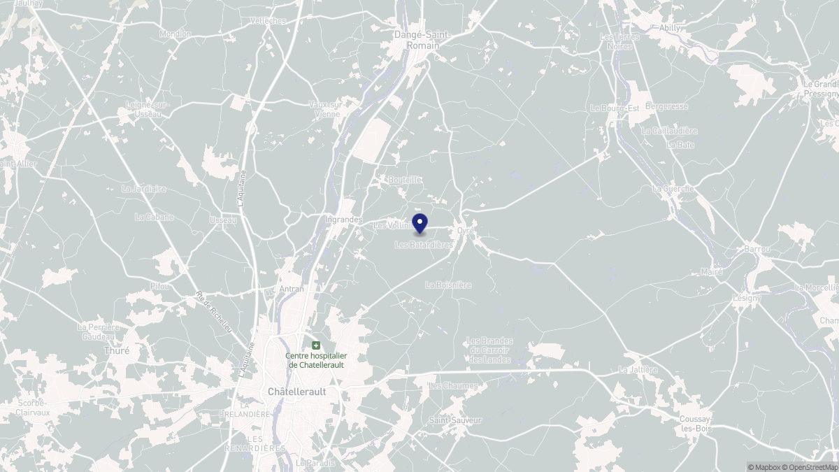 Aperçu cartographique de Ingrandes, centré sur la commune
