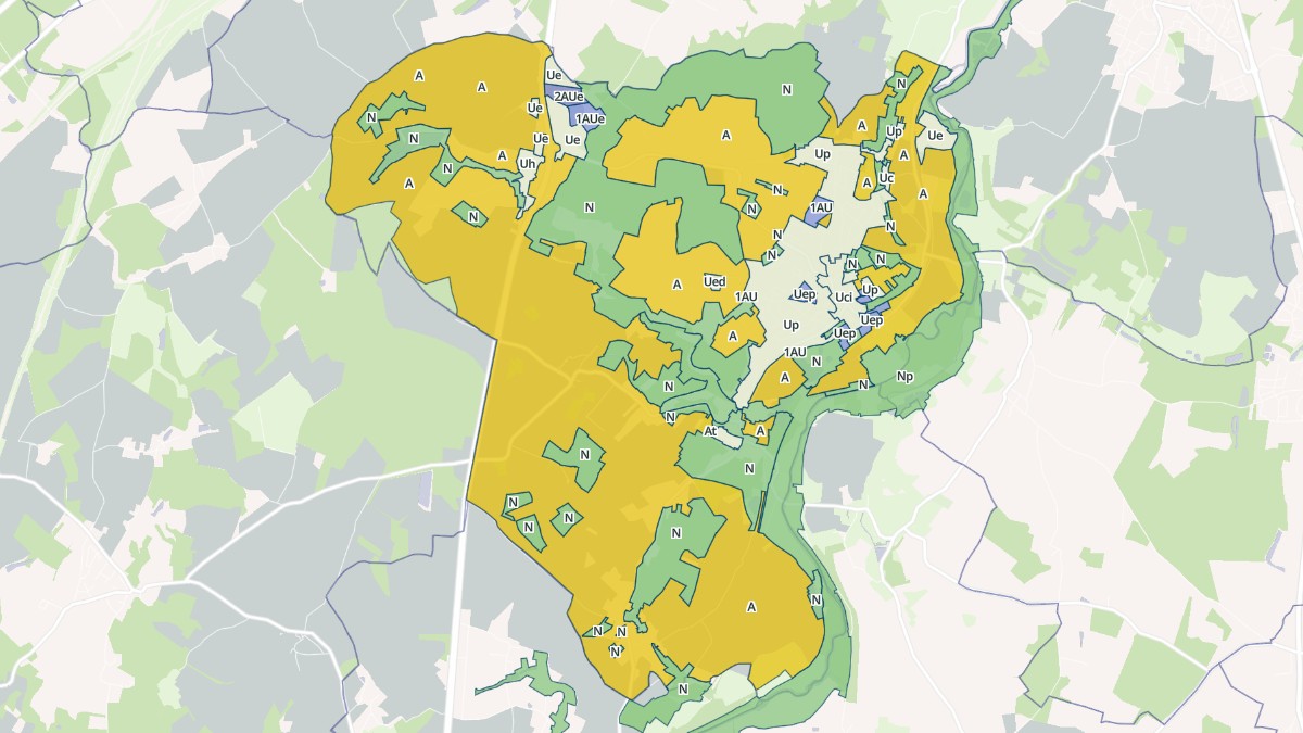 Aperçu cartographique de Iteuil, centré sur la commune