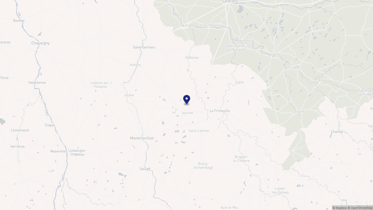 Aperçu cartographique de Journet, centré sur la commune
