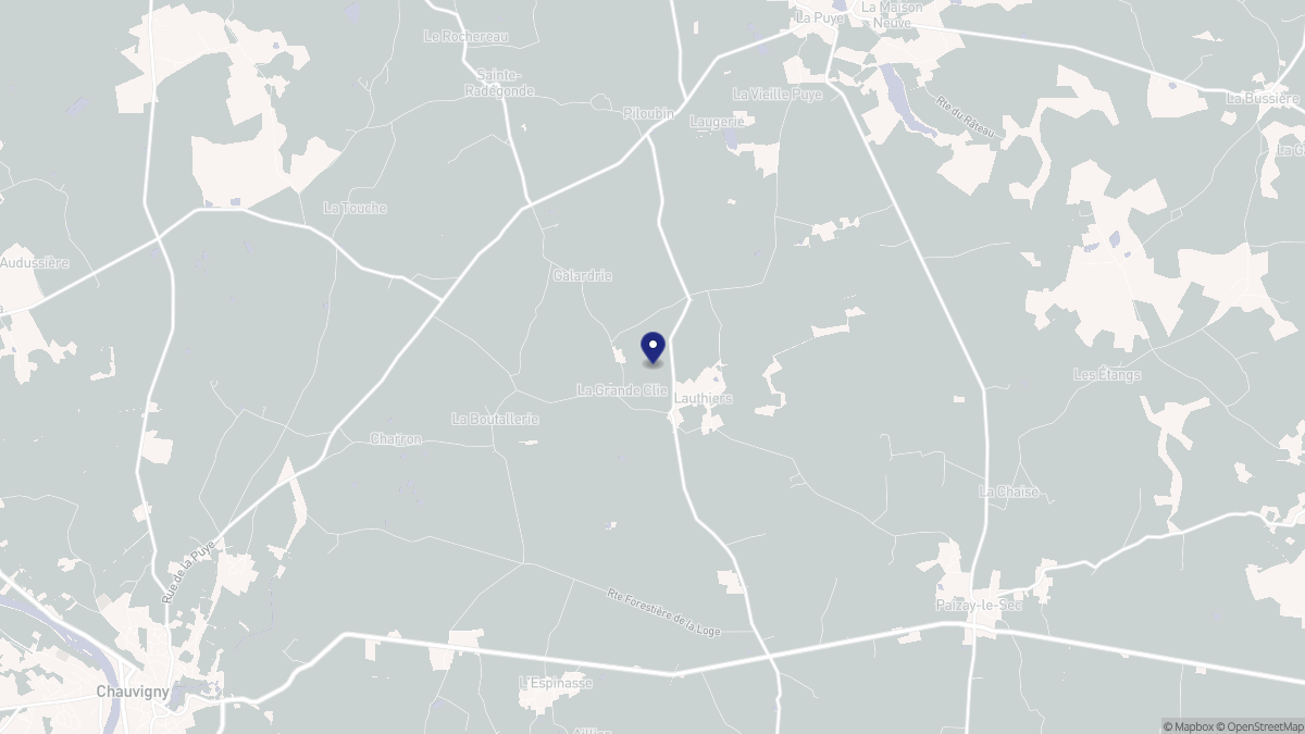 Aperçu cartographique de Lauthiers, centré sur la commune