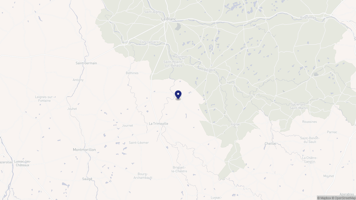 Aperçu cartographique de Liglet, centré sur la commune