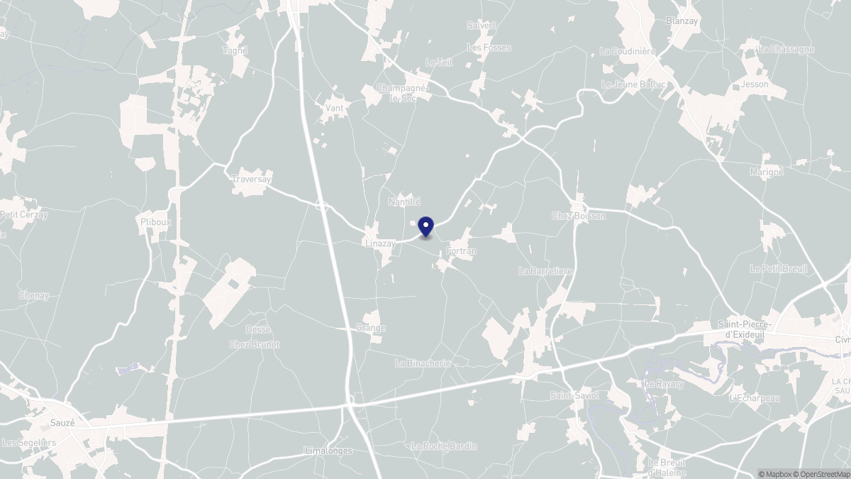 Aperçu cartographique de Linazay, centré sur la commune