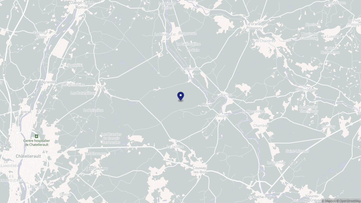 Aperçu cartographique de Mairé, centré sur la commune