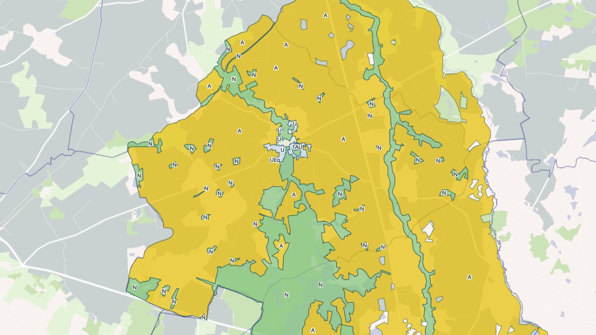 Aperçu cartographique de Mauprévoir, centré sur la commune