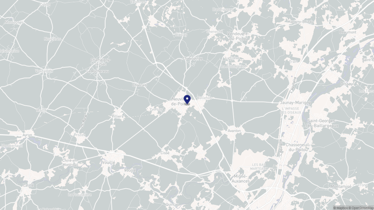 Aperçu cartographique de Neuville-de-Poitou, centré sur la commune