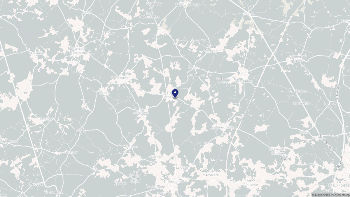 Aperçu cartographique de Orches, centré sur la commune