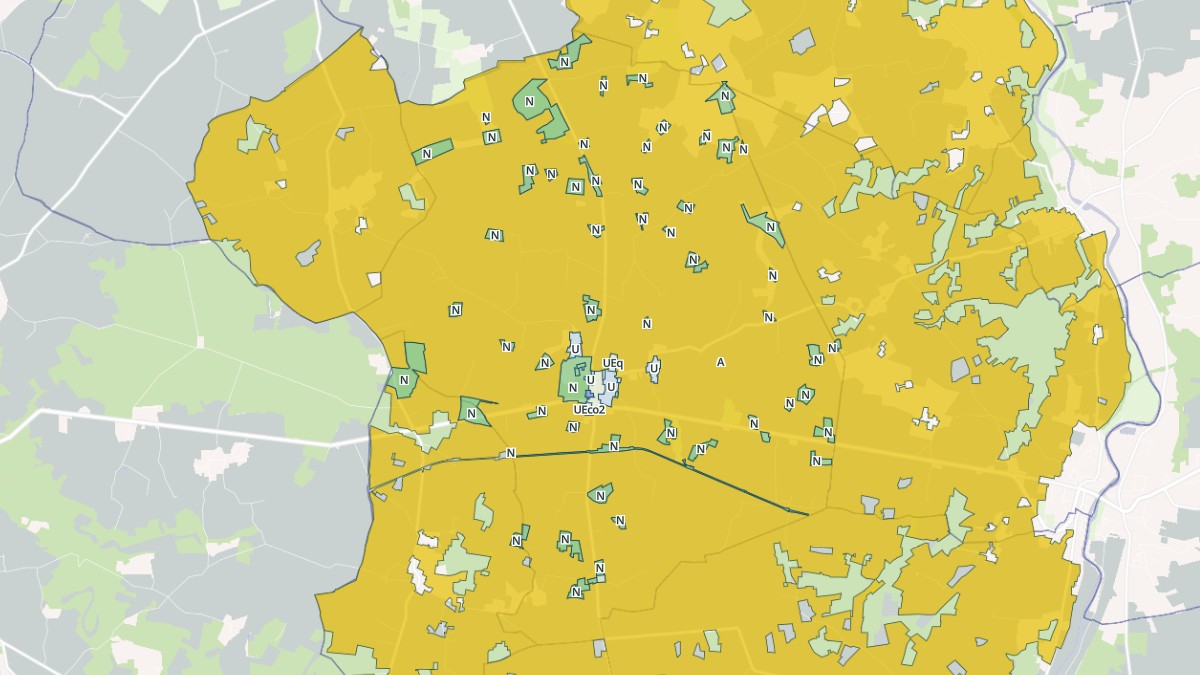 Aperçu cartographique de Paizay-le-Sec, centré sur la commune