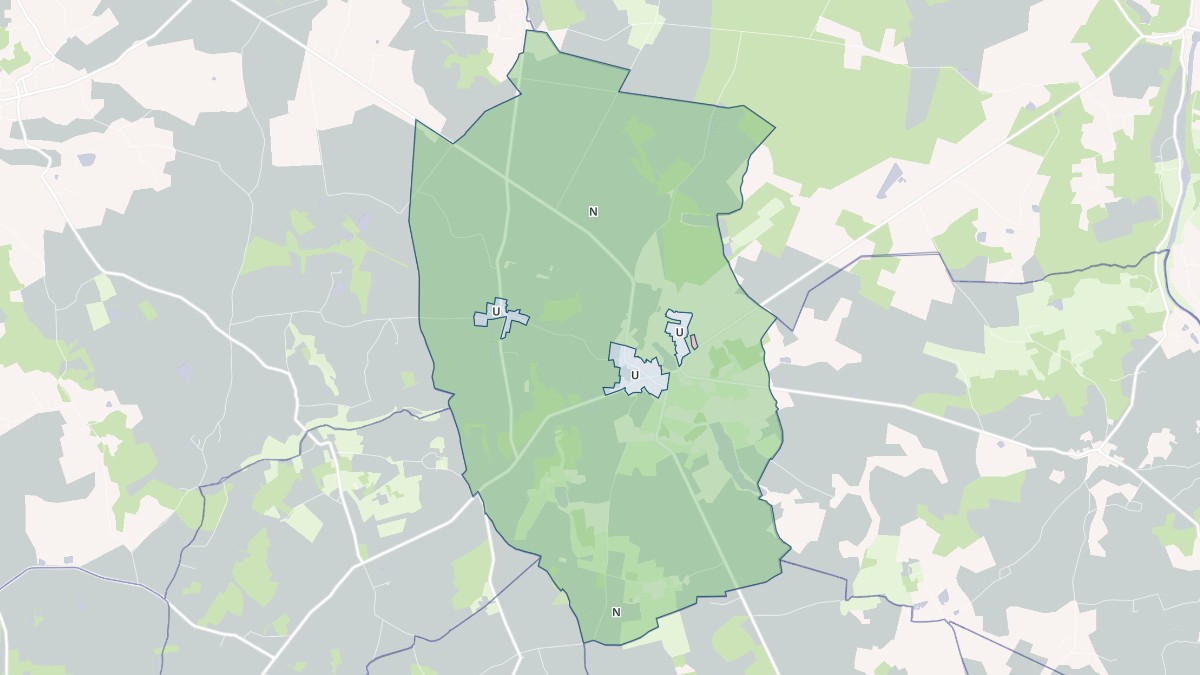 Aperçu cartographique de La Puye, centré sur la commune