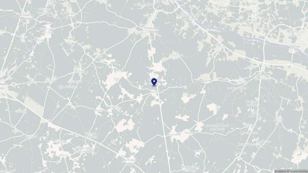 Aperçu cartographique de Roiffé, centré sur la commune