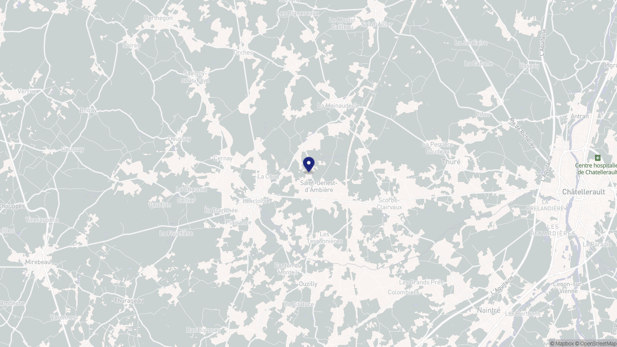 Aperçu cartographique de Saint-Genest-d'Ambière, centré sur la commune