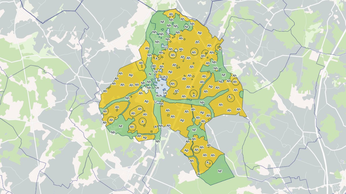 Aperçu cartographique de Saint-Gervais-les-Trois-Clochers, centré sur la commune