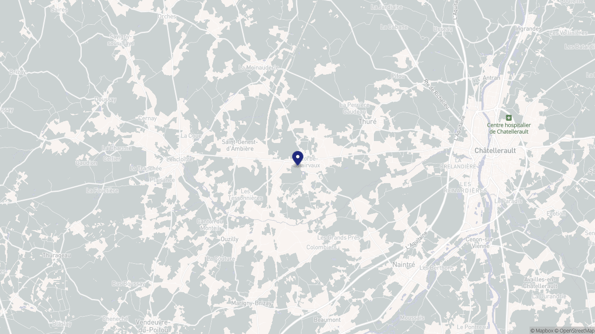 Aperçu cartographique de Scorbé-Clairvaux, centré sur la commune