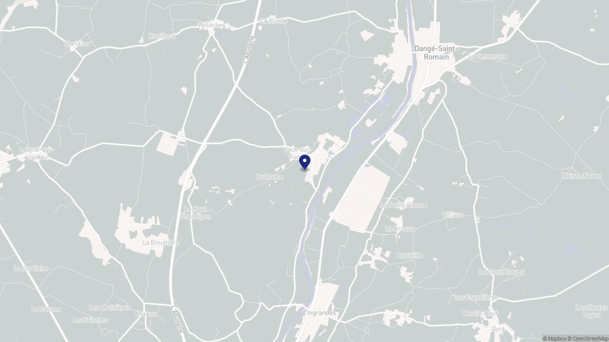 Aperçu cartographique de Vaux-sur-Vienne, centré sur la commune