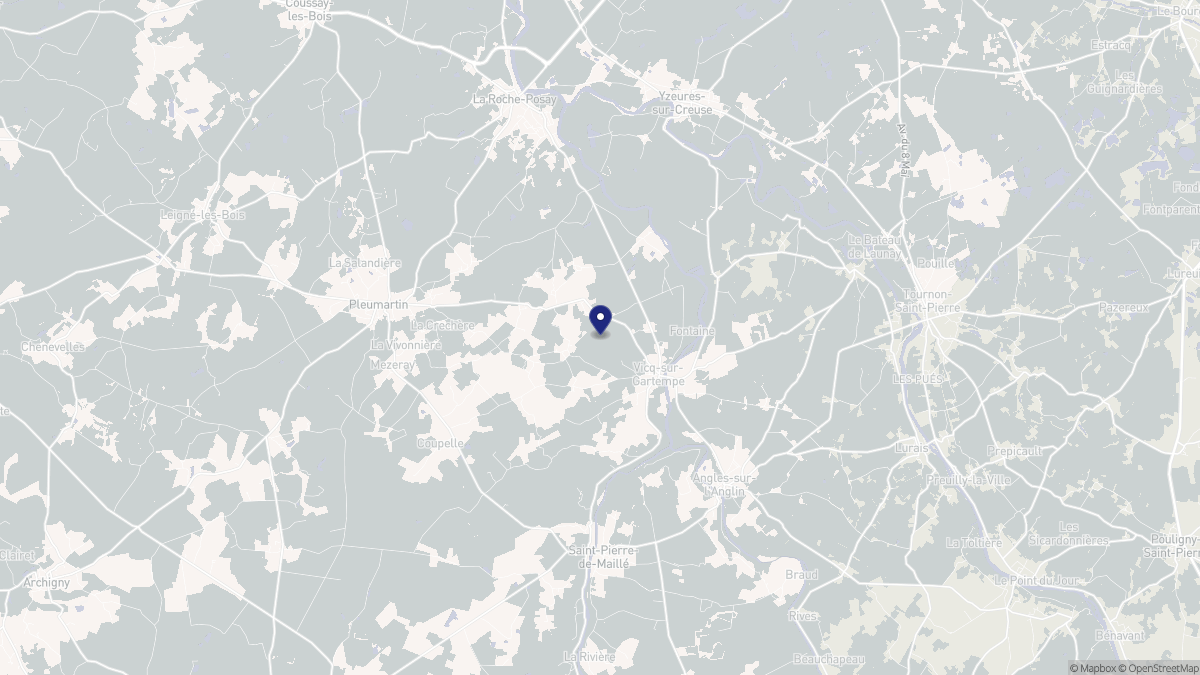Aperçu cartographique de Vicq-sur-Gartempe, centré sur la commune