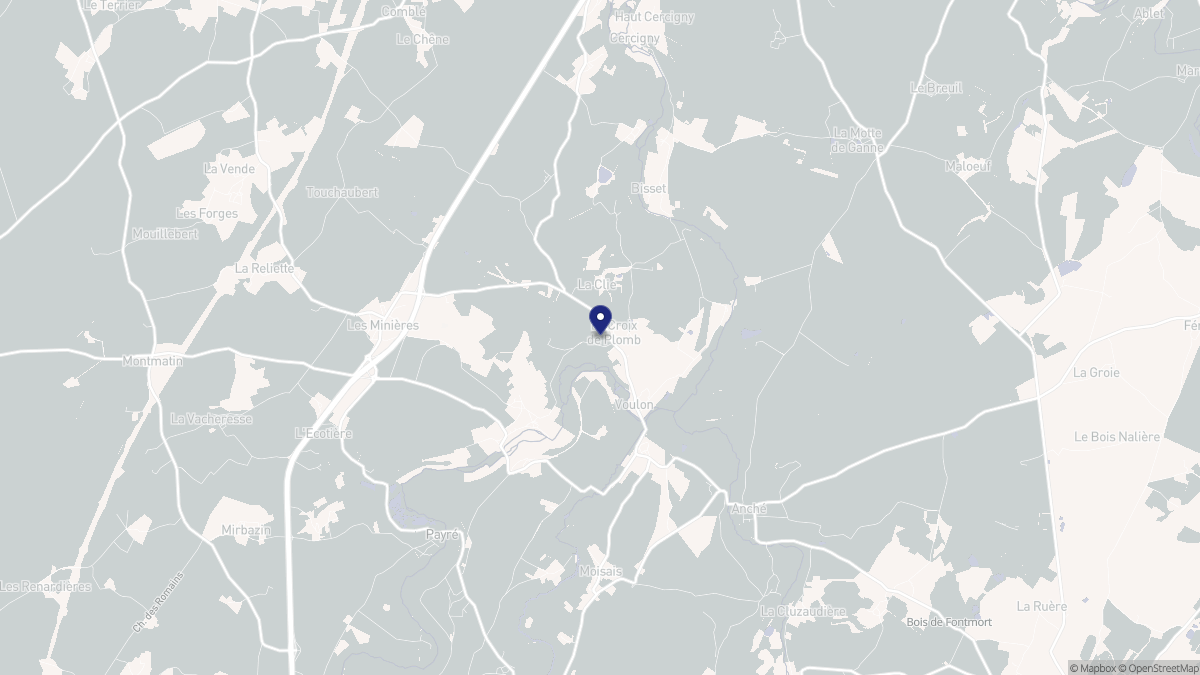 Aperçu cartographique de Voulon, centré sur la commune